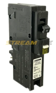 Square D HOM115PCAFI Combination Arc-Fault Circuit Breaker, 15 Amp, 120V, 1-Pole - Picture 1 of 6
