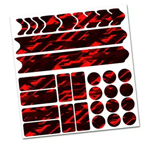 28 Teiliges Set Fahrrad Rahmen Schutzfolie Aufkleber MTB Future Neon Rot V2 - Bild 1 von 7