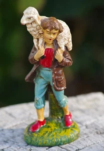 VINTAGE Krippe Kreide Figur Hirtenjunge Made in Italy 50er Jahre - Bild 1 von 5