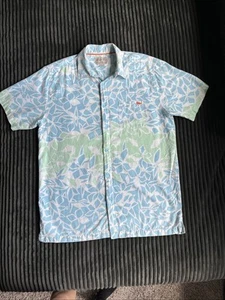 Men’s XL Salt Life Green Blue Hawaiian Collared Short Sleeves Shirt - Picture 1 of 13