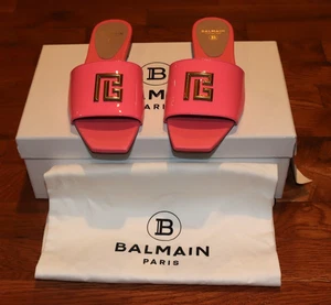 NEU UND VERPACKT Balmain Dafne Logo-Pantoletten Sandalen Größe 6,5 US 37 Euro UVP 695 $!! - Bild 1 von 13