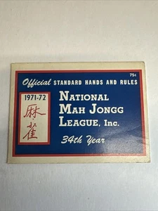 1971 National Mah Jongg League Official Standard Hands And Rules Card 34th Year - Picture 1 of 5
