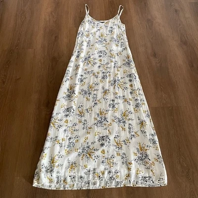 Vestido maxi Michael Stars branco estampa floral tiras Cottagecore tamanho P - Imagem 1 de 4