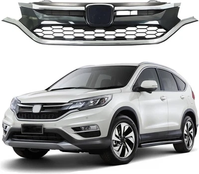 Front Upper Lower Bumper Grille fit for 2015 2016 Honda CRV CR-V Gloss Black New Foto 1 de 4