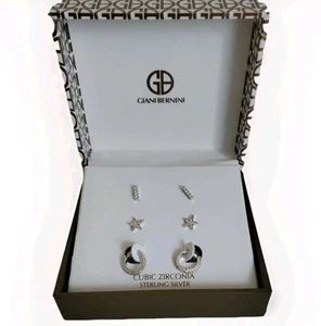Giani Bernini Sterling Silver Cubic Zirconia 3-Pc. Stud Earrings Set MSRP $85 - Picture 1 of 4