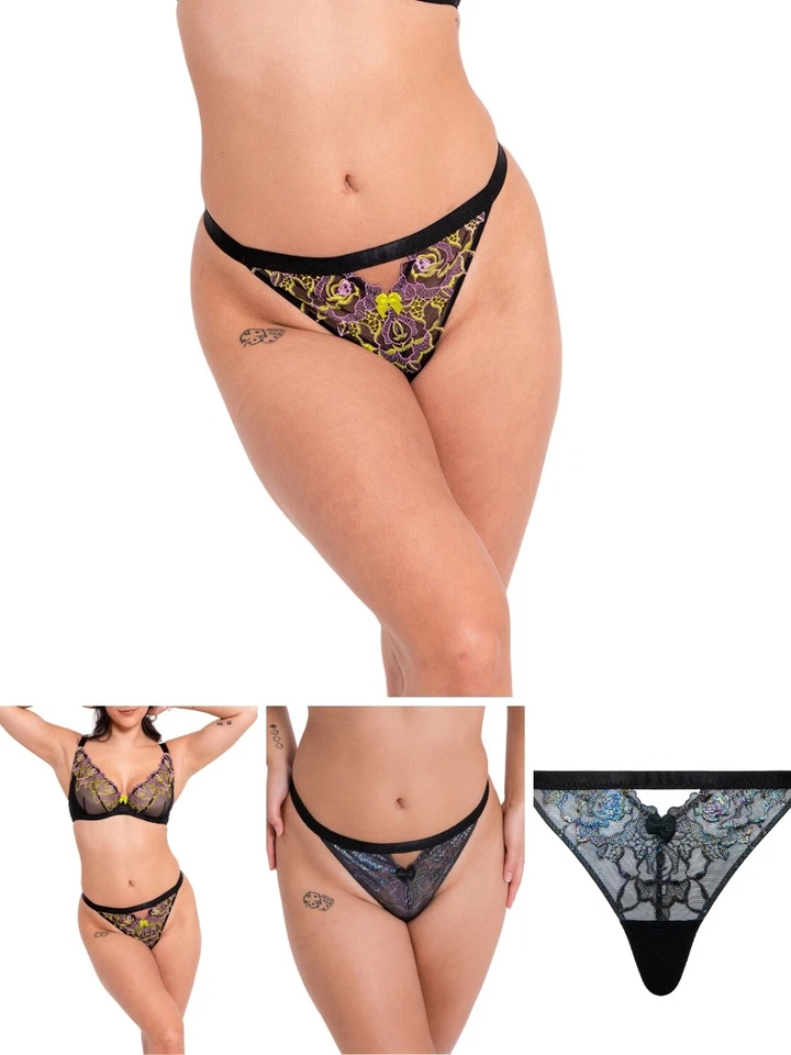 Tanga Curvy Kate Destacado tiro bajo semi transparente bragas calzoncillos lencería Foto 1 de 1