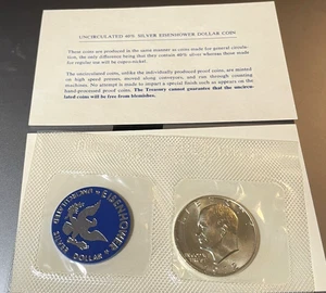 Uncirculated 1972-S San Francisco Min Silver Eisenhower Dollar Blue Pack - Picture 1 of 2