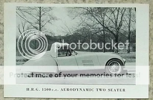 HRG 1500cc AERODYNAMISCHES ZWEISITZER-Auto schwarz-weiß Fotodruck um 1946 - Bild 1 von 1
