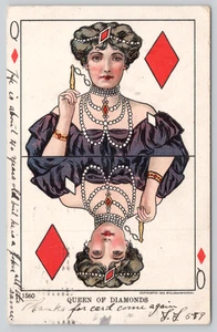Postal Reina de Diamantes 1905 Ullman MFG Co - Imagen 1 de 3