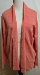 Eileen Fisher Knit Cardigan Linen Crepe Sandstone Size XL Salmon Pink - Picture 1 of 5