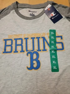 UCLA BRUINS MENS (CHAMPION BRAND) LONG SLEEVE T SHIRT (XL) NWT WHITE & GRAY SLVS - Picture 1 of 8
