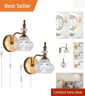 Paquete de 2 apliques de pared estilo victoriano - LED blanco cálido para baño y sala de estar Foto 1 de 4