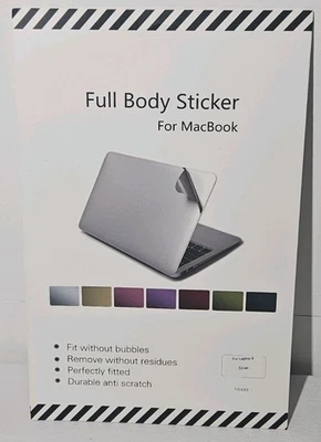 Silver Full Body Sticker Skin for MacBook 13", Scratch Resistant Vinyl Wrap - image 1 of 2