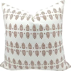 Funda de Almohada Hecha a Mano Estampado de Bloque Gruesa Algodón Blanco 20X20 Cuadrada - Imagen 1 de 2