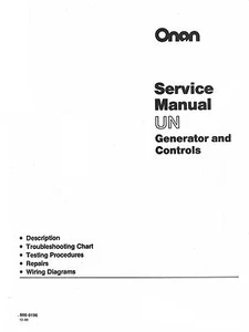 Manual de servicio de generador y controles ONAN UN BF NH CCK - Imagen 1 de 1