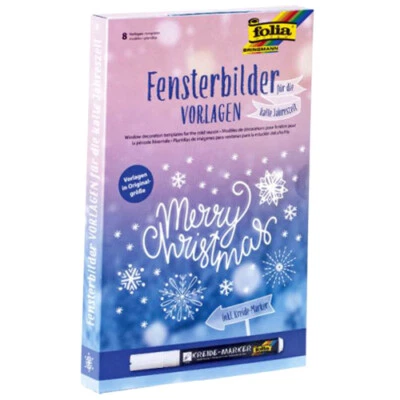 folia Fensterbilder Vorlage Kalte Jahreszeit Kreidemarker Winter Weihnachten neu - Bild 1 von 3