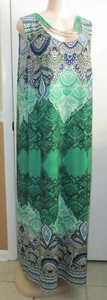 CATHERINE'S Embellished Sheath Maxi Dress Green/Multi Stretch size 2X. NWT $88  - Picture 1 of 7