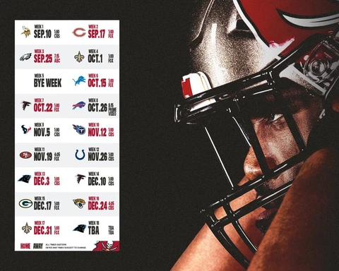 Tampa Bay Buccaneers 2023 Season Schedule NFL 8x10 Photograph Print Cover