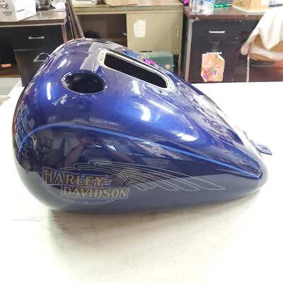 Harley 5 galones Elwood Blue Sunglo?? Tanque de combustible Heritage Softail Fatboy 2008-2010 Foto 1 de 4