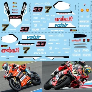1/12 Decals per Ducati Panigale 1199 R SBK 2017 Chaz   TBD766 - Imagen 1 de 1