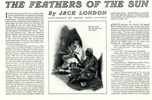 1912 ORIGINAL JACK LONDON The Feathers Of The Sun 4 piezas. Arte de Anton Otto FISCHER - Imagen 1 de 3