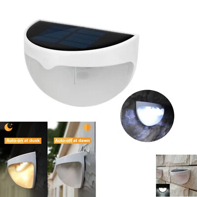 Solar Power Light Sensor 6leds Panel Wall Lamp Semicircle Yard Garden Lighting - Image 1 of 4