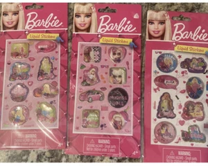 3 Packs Barbie Liquid Stickers Cool Fun Rare New!! - Picture 1 of 3