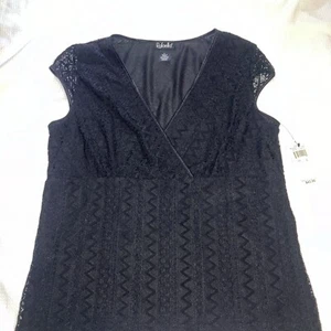 Rafaella Novelty Knits Tank Top Black Double Layer Size Large - Picture 1 of 8