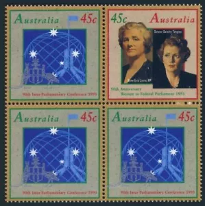 Australia 1340-1341a block,MNH. Women in Parliament. Enid Lyons,Dorothy Tangney. - Picture 1 of 1