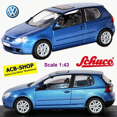 VW Golf V 5 sedán 3 puertas 2003-08 azul claro metálico 1:43 Schuco Foto 1 de 4