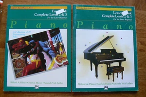 2 books -Alfred's Basic Piano Library Lesson Book, Fun Bk, Complete Levels 2 & 3 - Picture 1 of 15