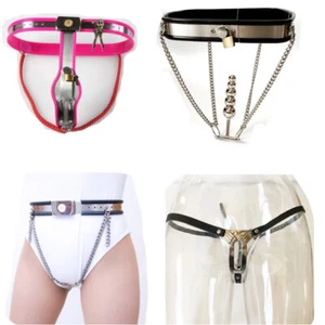 Female Stainless Steel Chastity Belt Device Adjustable Invisible T-type Bondage - Picture 1 of 34