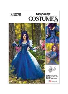 COSTUME SEWING PATTERN Simplicity 3029 16-24 Women Cosplay Ballgown Corset Skirt - Picture 1 of 7