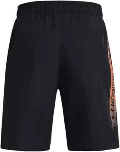 Under Armour Woven Graphic Kids Boys Sport Short Black/Orange Blast YM NEW - Picture 1 of 1