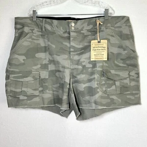 Democracy Shorts 24W Army Green Camo Camouflage Cargo Ab Technology Curvy Neu - Bild 1 von 12