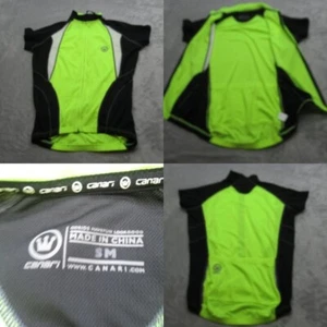 Canari Cycling Jersey Womens Small Yellow Black Colorblock Short Sleeve Full Zip - Picture 1 of 11