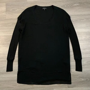 Blusa túnica Rag & Bone para mujer mediana seda negra tejida manga larga - Imagen 1 de 10