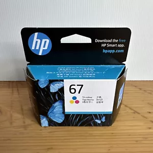 GENUINE HP 67 Ink Cartridge Toner Tri 3 Colour Cyan Magenta Yellow 3YM55AA - Picture 1 of 6