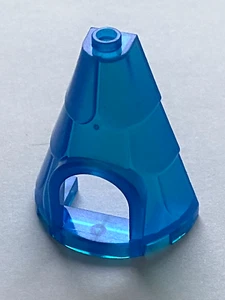 LEGO Satin Trans-Dark Blue Tower Roof 2x4x4 Half Cone Ref 80029 Set 43206 43275 - Picture 1 of 1