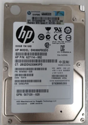HP EH0300FBQDD 627114-002 15K 300GB 2.5" SAS Hard Drive - Image 1 of 4