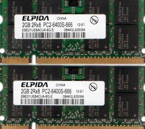 4GB 2x 2GB Dell Inspiron 1501 1520 1525ee 1526ee 1545 1546 1720 1721 1750 Memory - Picture 1 of 1