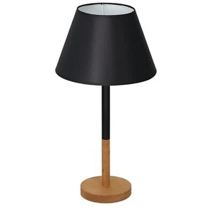 Lámpara de Mesa Tela Madera Negro Natural Blanco 56CM Dormitorio Noche - Imagen 1 de 1