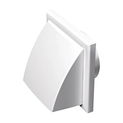 DALAP GMBH PVC Ablufthaube mit Rückstauklappe 154 x 154mm Flansch D 100mm Farbe: Weiß