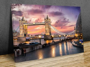 Tower Bridge in London bunter Leinwanddruck Kunst Wand gerahmt oder nur gedruckt - Bild 1 von 6