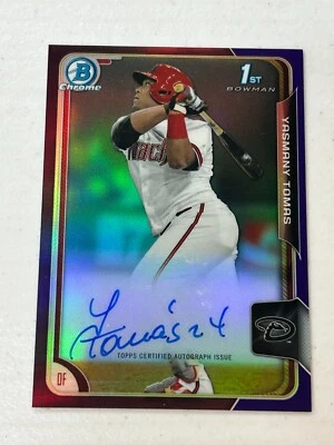 2015 Bowman Chrome Yasmany Tomas 紫色折射器 /250 (AU, RC) 签名 @QU07 — 第 1/2 张图片