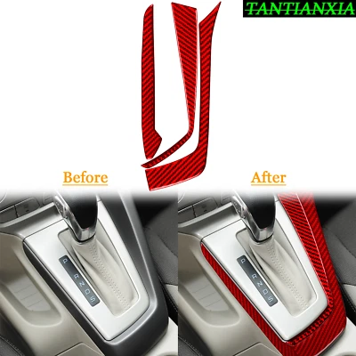 Cuadro de cambios interior de fibra de carbono rojo para Ford Focus 2011-2014 Foto 1 de 4