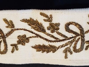 Antike osmanische türkische Gold metallic Handstickereien - Bild 1 von 9