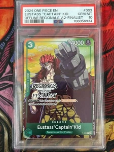 One Piece TCG Eustass"Captain"Kid P-003 Offline Regional Finalist PSA 10 Graded - Picture 1 of 2