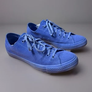 RARE Converse All-star Low Top Blue Nubuck Suede Sneakers Shoes Size 10.5 - Picture 1 of 10