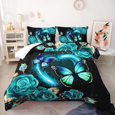 Juego de edredón Starlight Emerald Butterfly, colcha Starry Galaxy Night Sky... Foto 1 de 3